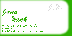 jeno wach business card
